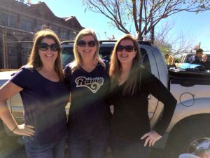 Jenny tailgating at a Rams game